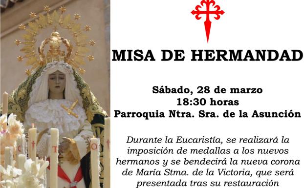 La imagen de la Virgen de la Victoria tras su restauración será presentada el 28 de marzo