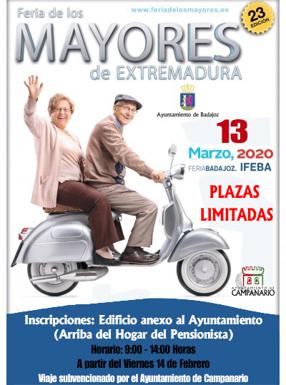 Se abre el plazo para apuntarse al viaje a la Feria de los Mayores en Badajoz