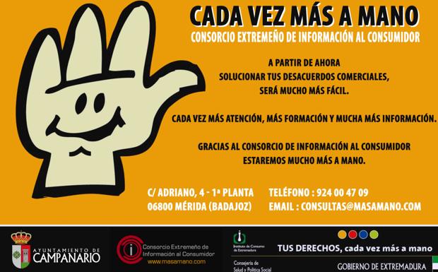 El Consorcio de Información al Consumidor estará en Campanario el 29 de julio