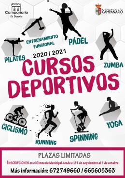 El 21 de septiembre se abre el plazo de inscripción para los cursos deportivos municipales