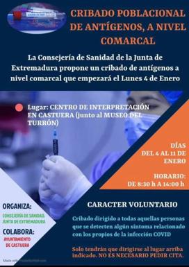 Cribado masivo voluntario en Castuera para quienes detecten algún síntoma relacionado con la covid