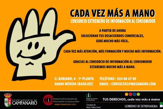 El agente de información al consumidor estará el 18 de marzo en las oficinas del Ayuntamiento