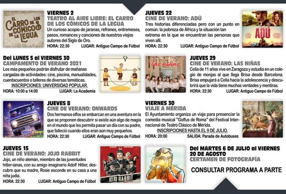 Teatro, campamento, cine y fotografía centran la agenda cultural del mes de junio