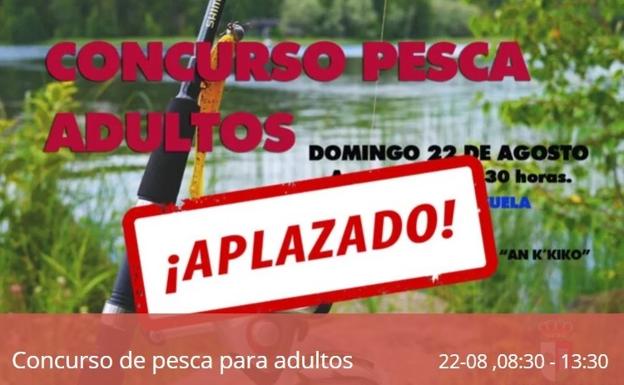 Queda aplazado el concurso se pesca previsto para el 22 de agosto