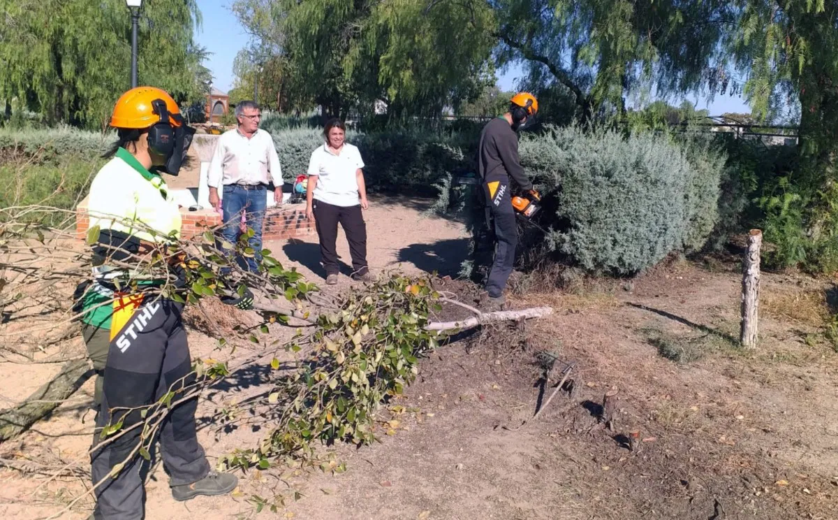 El parque de La Laguna está siendo remodelado con ayuda de los alumnos del curso de mantenimiento de jardines