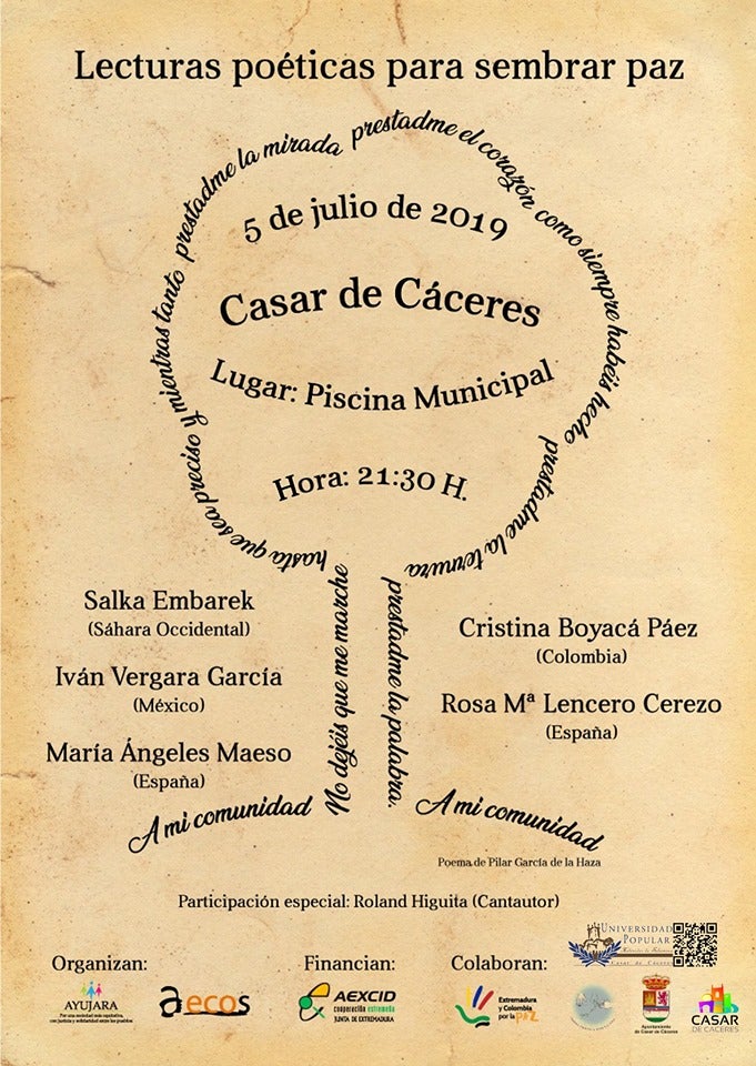 Varios poetas participarán este viernes en un encuentro en la piscina municipal