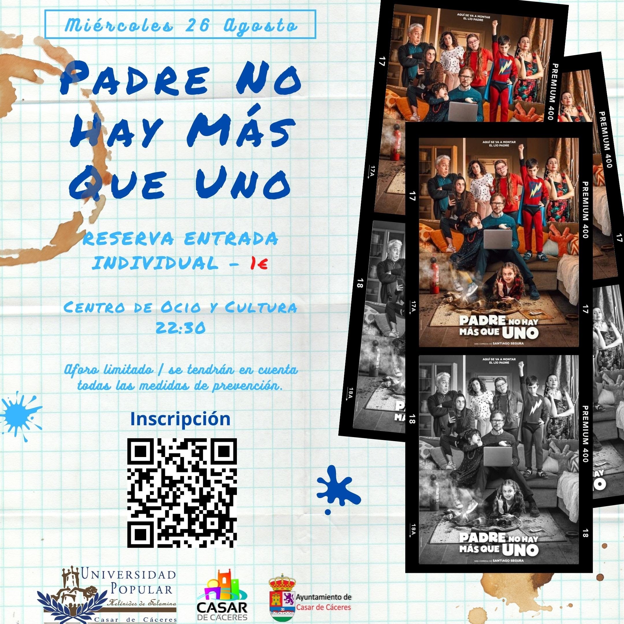 Hoy, última sesión de cine del verano con la película 'Padre no hay más que uno'