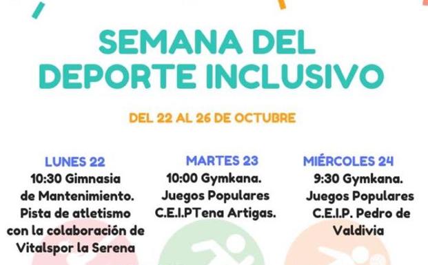 La Semana del Deporte Inclusivo se celebrará del 22 al 26 de octubre