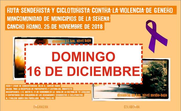 La ruta senderista y cicloturista contra la violencia de género se aplazó por previsión de lluvia