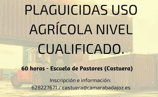 La Cámara de Comercio de Badajoz oferta un curso de 'Plaguicidas de uso agrícola, nivel cualificado'