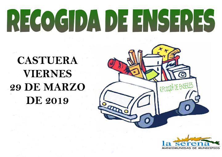 La recogida domiciliaria de enseres se llevará a cabo el viernes 29 de marzo