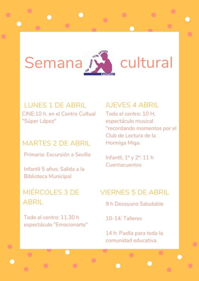 El colegio Joaquín Tena Artigas celebra su Semana Cultural del 1 al 5 de abril