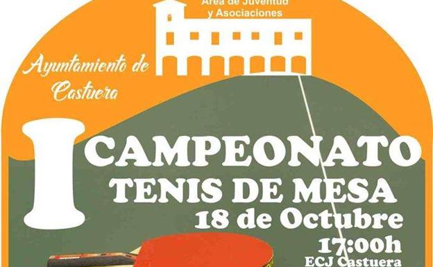 El 'I Campeonato de Tenis de Mesa' comenzará el 18 de octubre