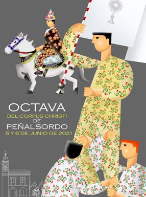 El diseñador asturiano Javier Antonio Marinas, ganador del concurso cartel de Octava Corpus Christi 2021 de Peñalsordo