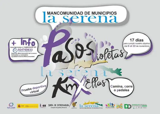 La Mancomunidad de La Serena promueve la carrera virtual 'Pasos Violetas-Kms por Ellas'