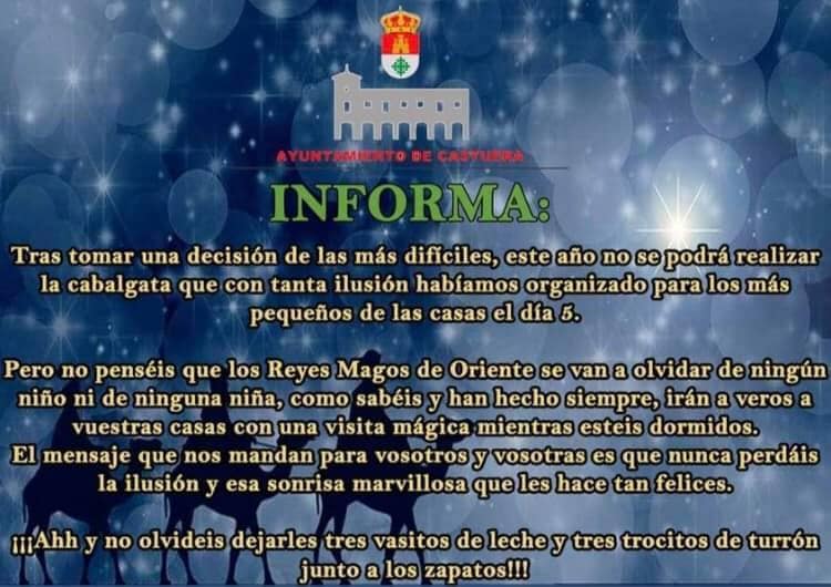 Suspendida la cabalgata de Reyes Magos prevista para mañana 5 de enero