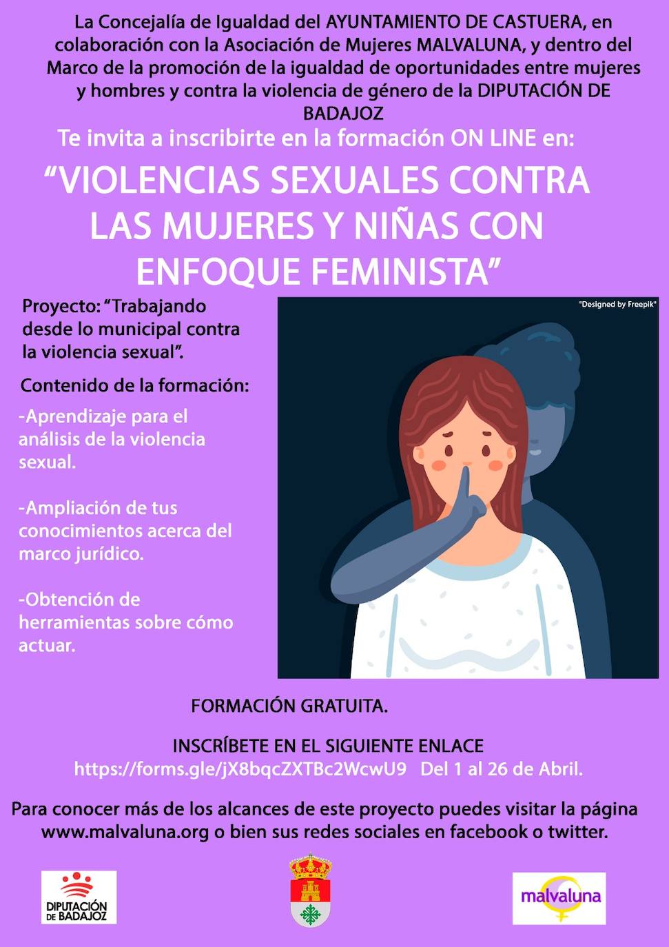 La concejalía de Igualdad y la asociación 'Malvaluna' organizan una acción formativa en 'Violencias Sexuales contra Mujeres y Niñas con enfoque Feminista'