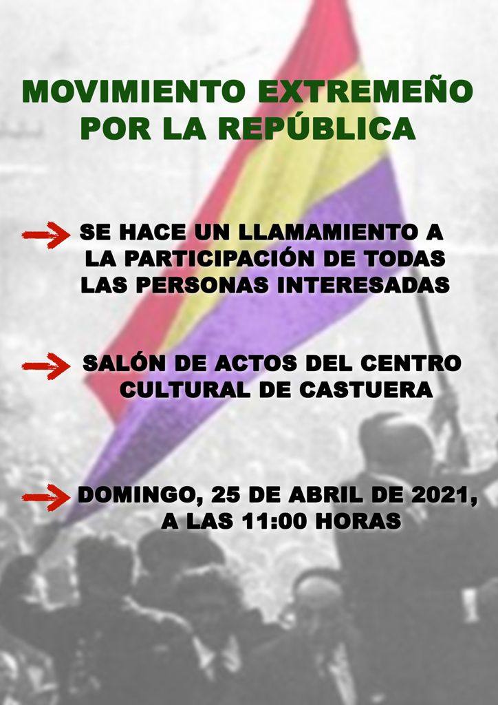 El Movimiento Extremeño por la Republica se presenta este domingo en Castuera en un acto abierto