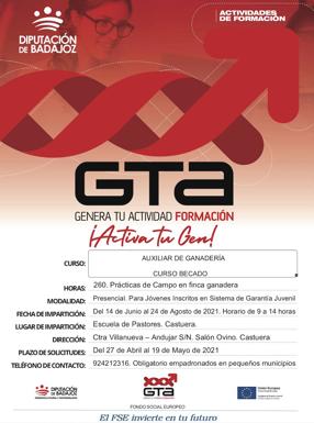 La Diputación de Badajoz oferta un curso becado de 'auxiliar de ganadería'