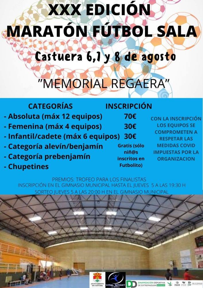 Abierto el plazo de inscripción para el XXX Maratón de Fútbol Sala 'Memorial Regaera'