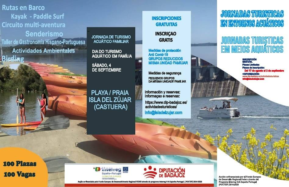 El programa de actividades de Turismo Acuático Familiar 2021 de la Diputación de Badajoz llegará a la Isla del Zújar este sábado 4 de septiembre