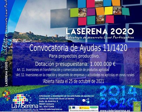 El Centro de Desarrollo Rural 'CEDER-La Serena' abre la convocatoria de ayudas para proyectos productivos