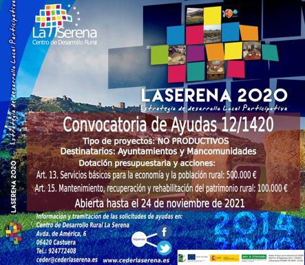 El Centro de Desarrollo Rural 'CEDER-La Serena' abre la convocatoria de ayudas para proyectos no productivos