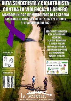 La ruta contra la violencia de género organizada por la Mancomunidad de la Serena se celebrará el domingo 21 de noviembre