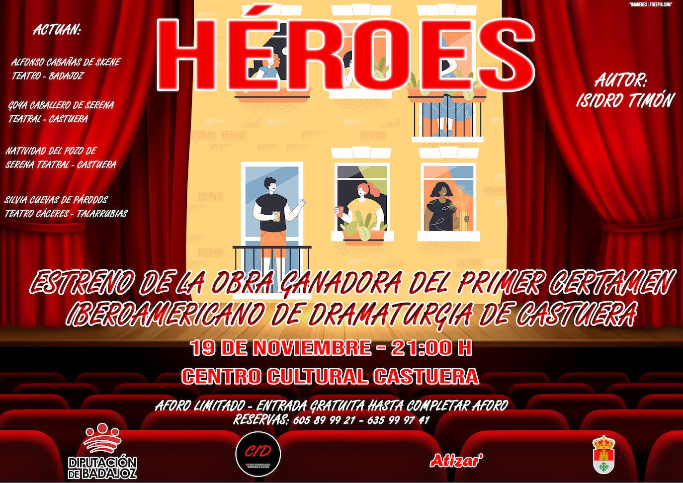La concejalía de Cultura presenta el viernes 19 de noviembre la obra 'Héroes', de Isidro Timón