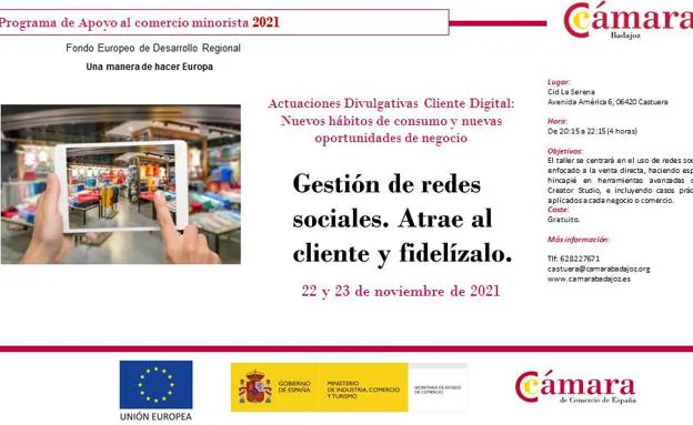 La Cámara de Comercio de Badajoz organiza un taller gratuito sobre 'Gestión de Redes Sociales'