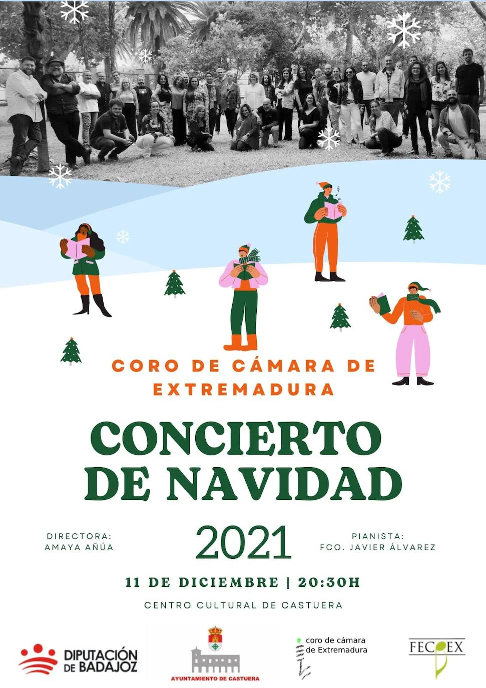 El Coro de Cámara de Extremadura ofrecerá un concierto de Navidad en Castuera