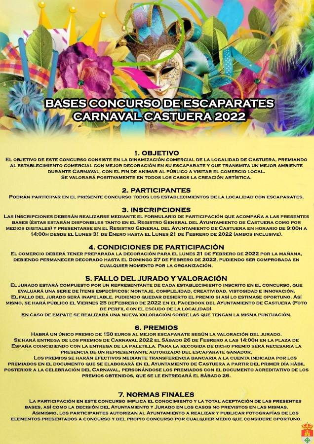 Publicadas las bases del concurso de decoración de escaparates de carnaval