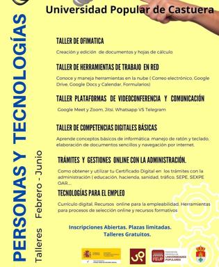 La Universidad Popular abre la inscripción para una nueva convocatoria de talleres 'Personas y Tecnologías'