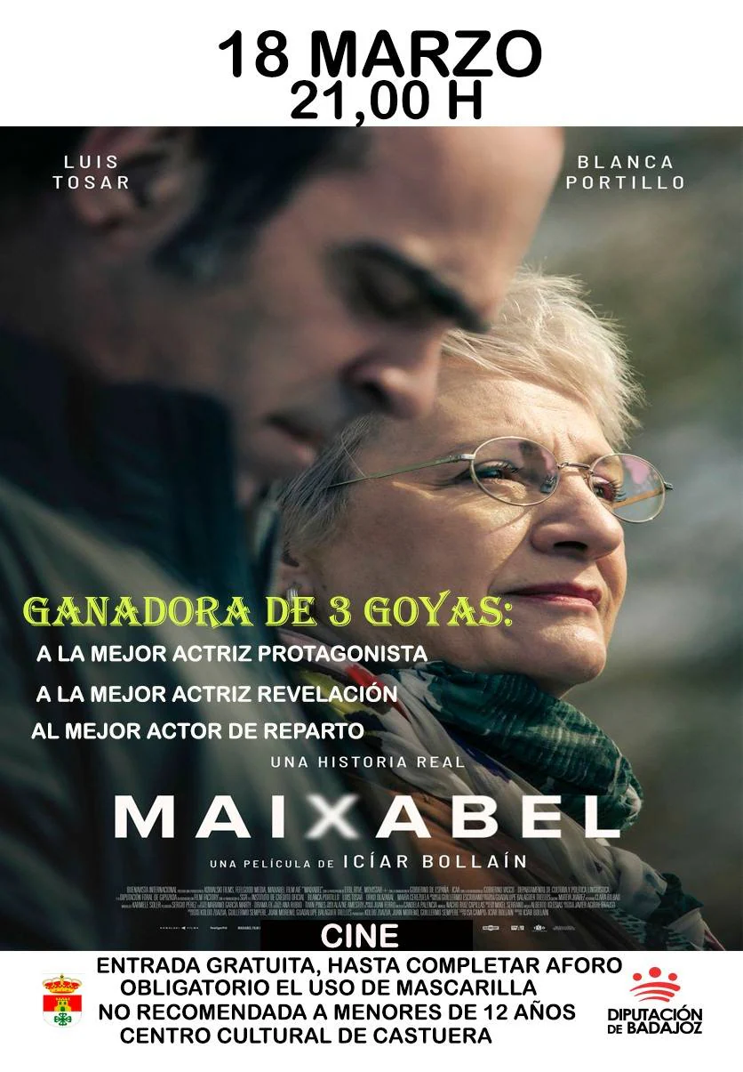 El auditorio del Centro Cultural acoge este viernes 18 de marzo la proyección de la película 'Maixabel'