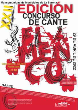 El XXII Concurso de Cante Flamenco 'Mancomunidad de La Serena' se celebrará en Esparragosa de La Serena el 29 de abril