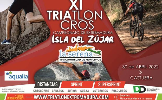 Cartel oficial del XI Triatlón-Cross Isla del Zújar. Abril 2022./cedida