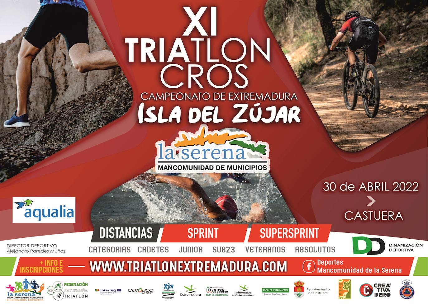 El 'XI Triatlón Cross en la Isla del Zújar. Campeonato de Extremadura' se celebrará este sábado