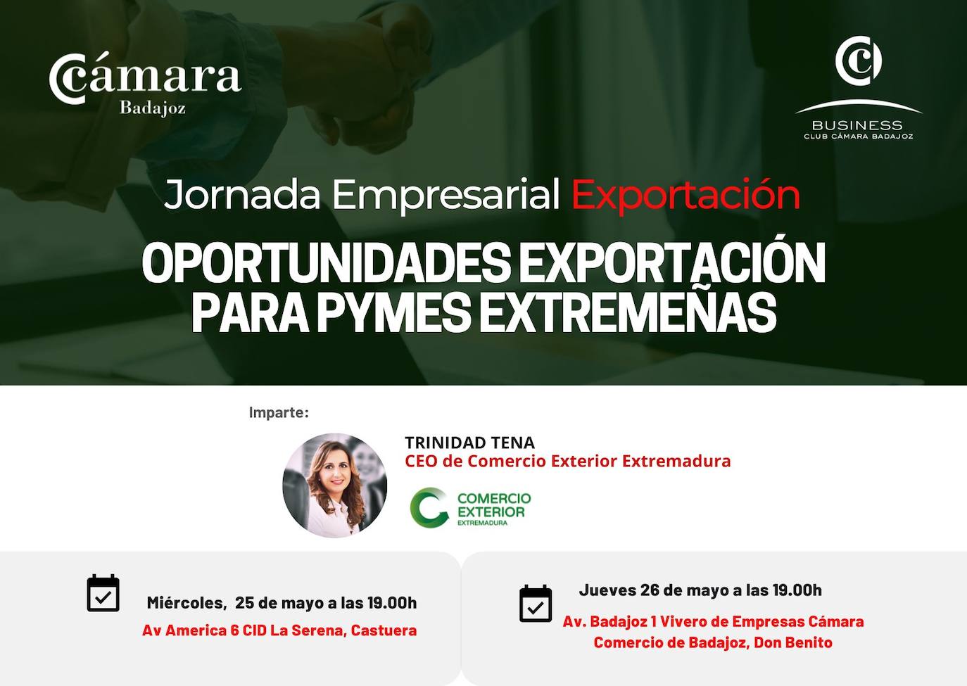La Cámara de Comercio de Badajoz ofrece una jornada sobre la exportación