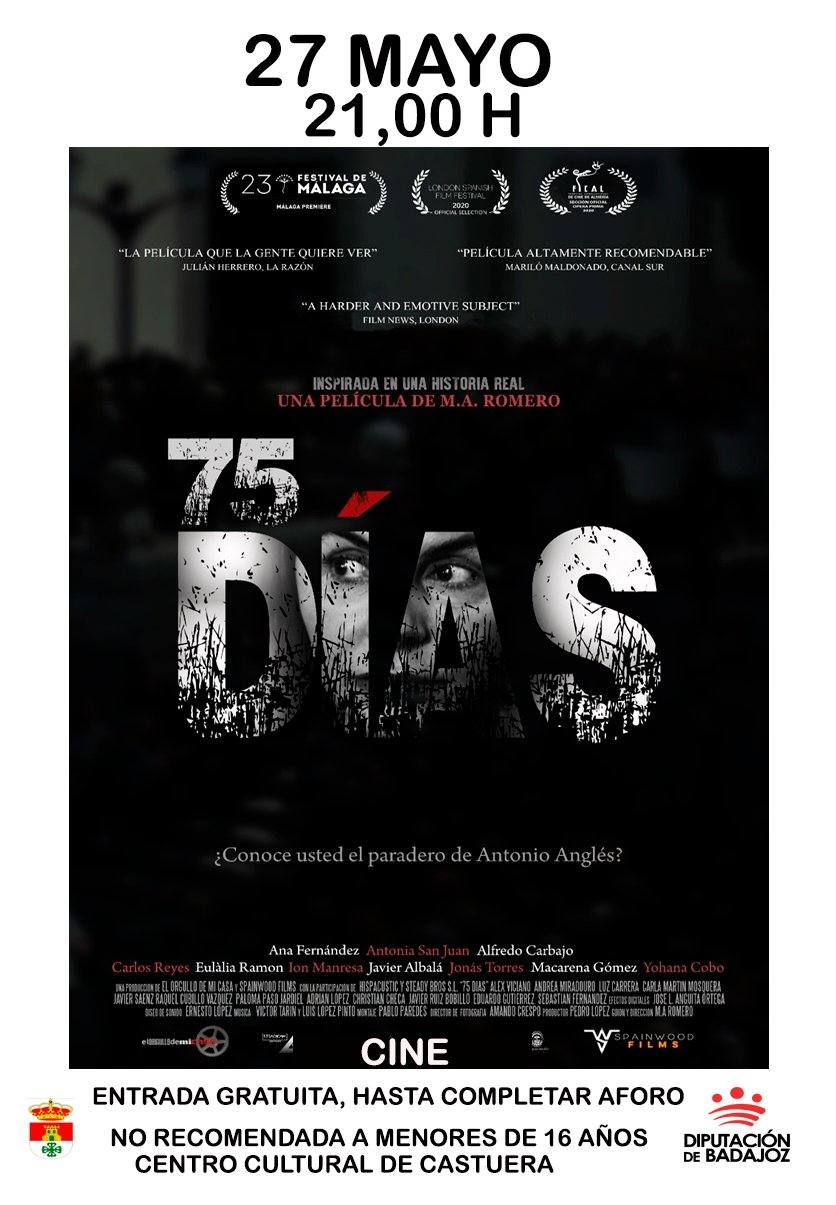 El auditorio del Centro Cultural acoge este viernes 27 de mayo la proyección de la película '75 Días'