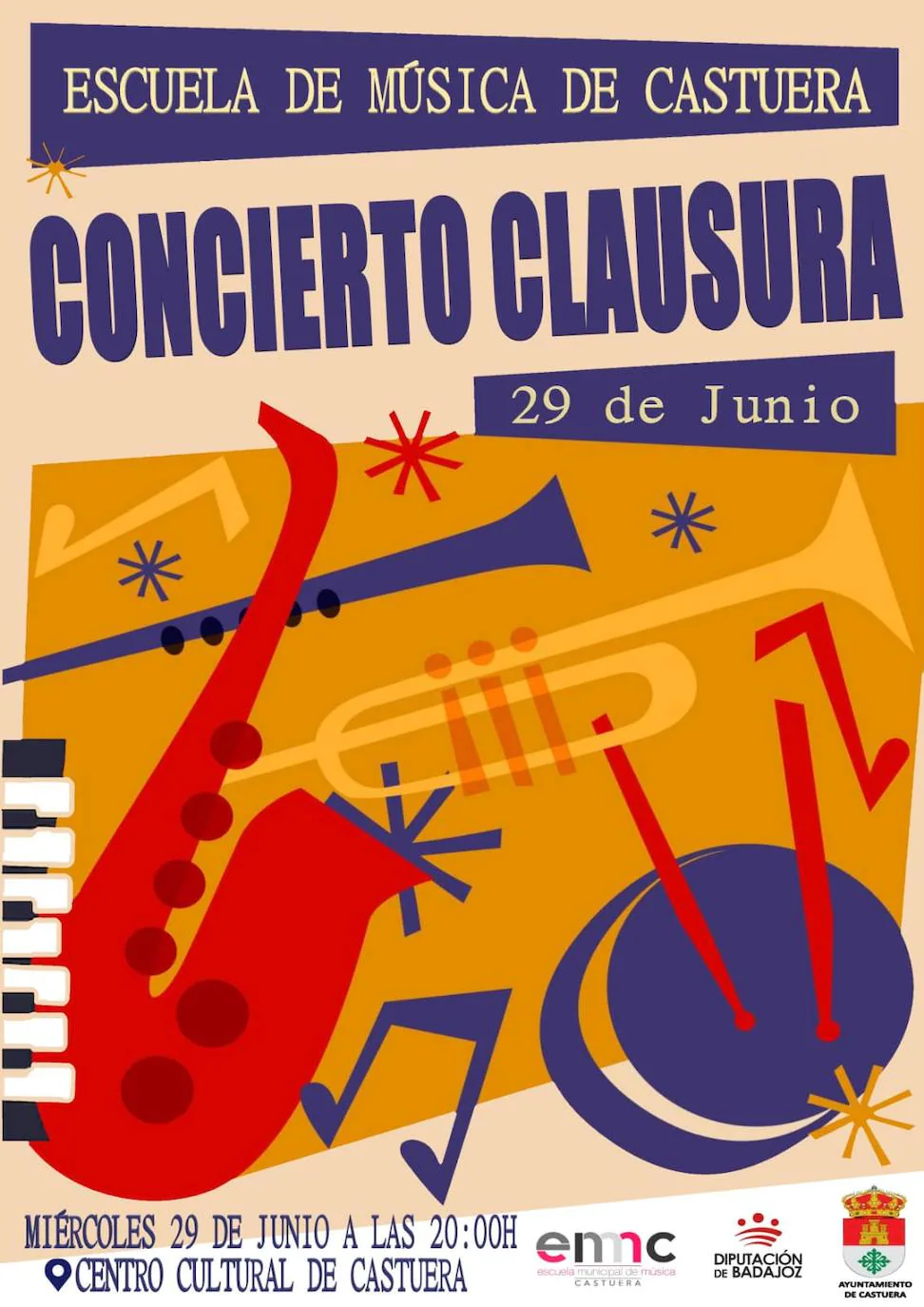 La Escuela Municipal de Música de Castuera cerrará el curso con concierto-audición