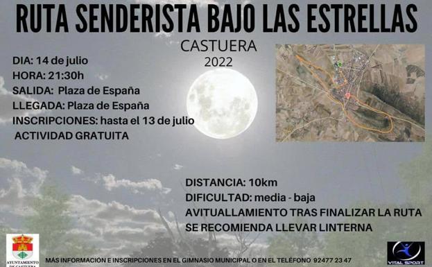 La ruta senderista nocturna 'Bajo las Estrellas' se celebrará mañana jueves