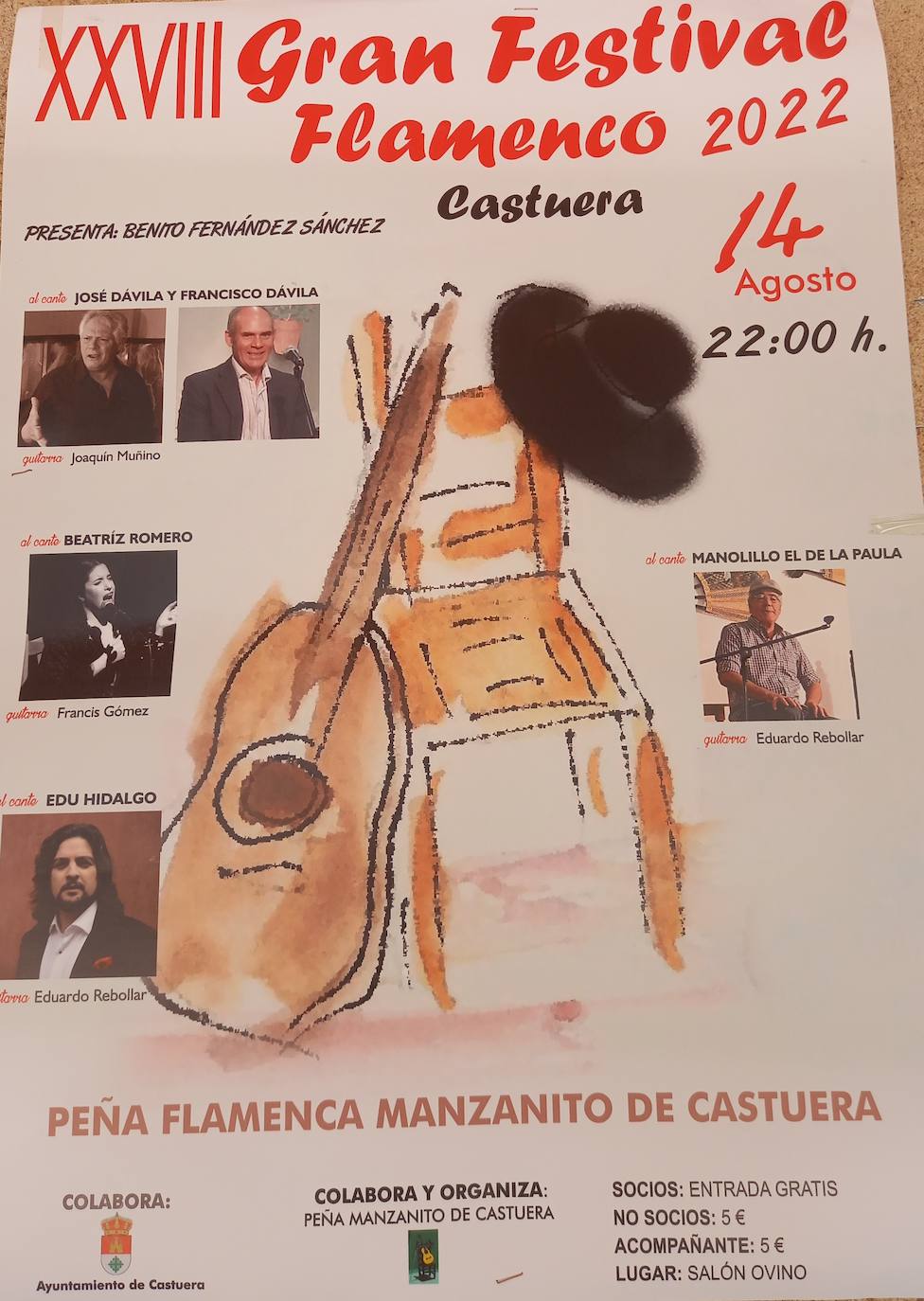 Francisco y José Dávila, Beatriz Romero, Manolillo el de la Paula y Edu Hidalgo estarán en el XXVIII festival flamenco de la peña Manzanito de Castuera