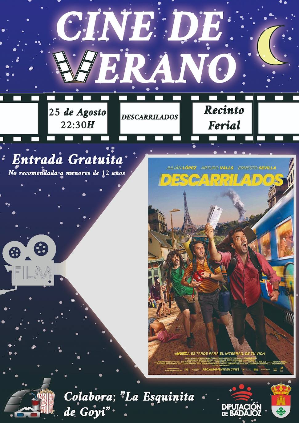 El cine al aire libre del ferial acoge este jueves la proyección de la película 'Descarrilados'