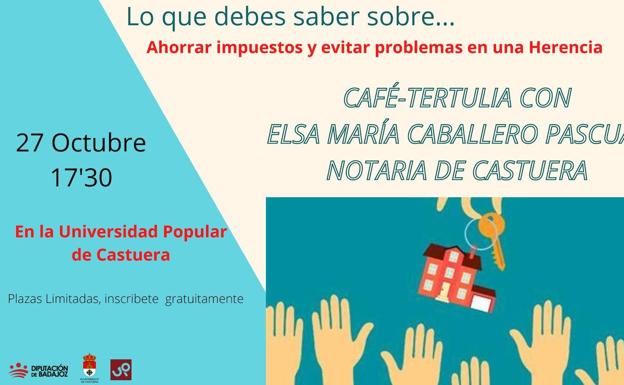 La Universidad Popular programa una tertulia con la Notaria de la localidad