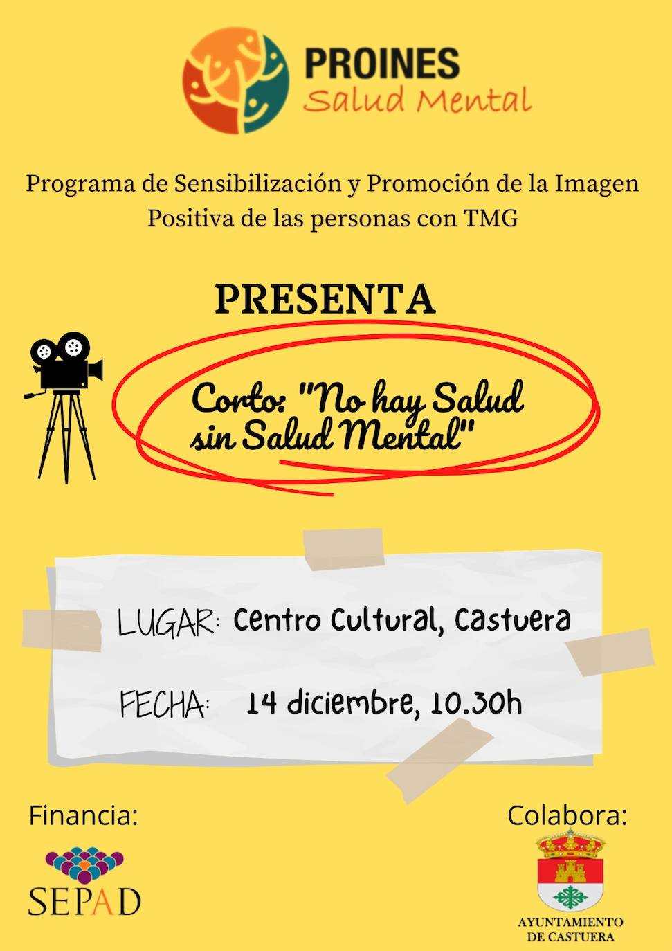 La asociación 'Proines Salud Mental' presenta en Castuera el cortometraje «No hay salud sin salud mental»
