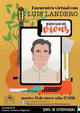 La Biblioteca Municipal participa hoy en un encuentro virtual con el escritor Luis Landero
