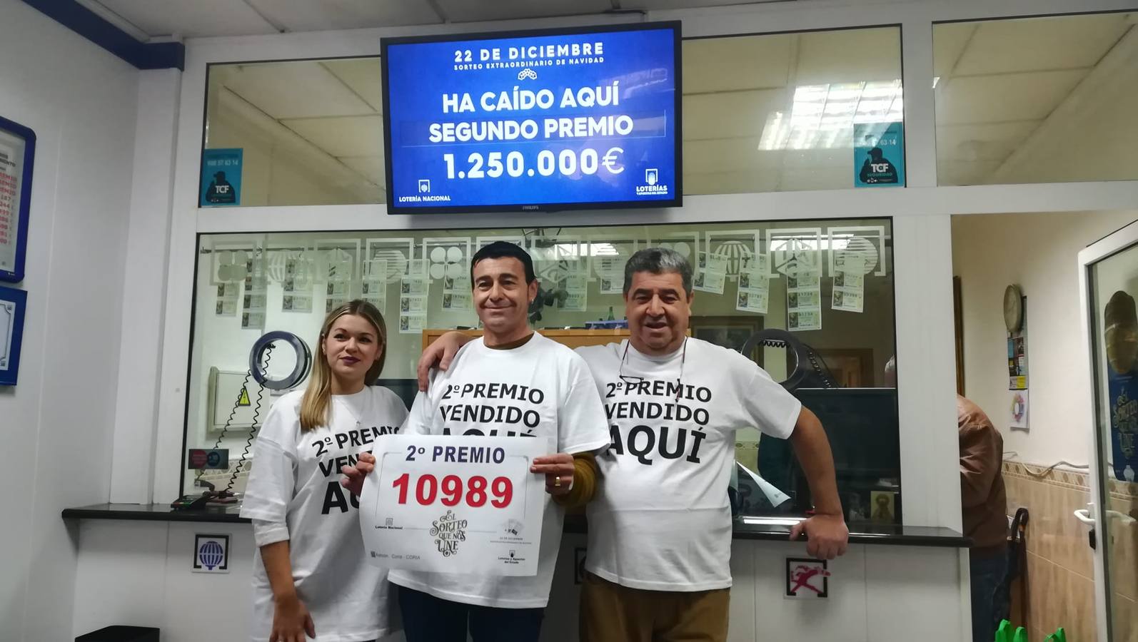 El segundo premio de la Lotería de Navidad deja en Coria 1.250.000 euros