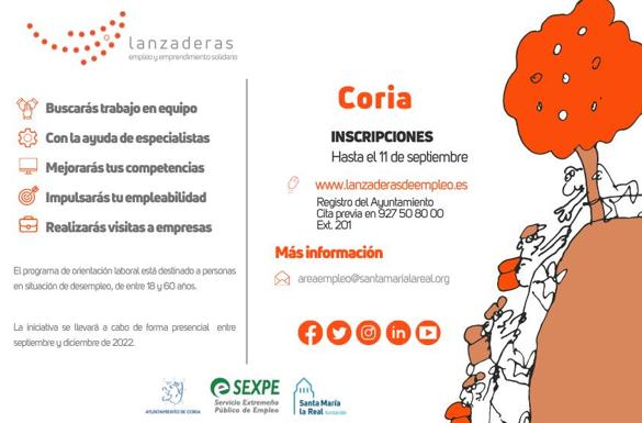 En septiembre habrá una nueva Lanzadera de Empleo en Coria