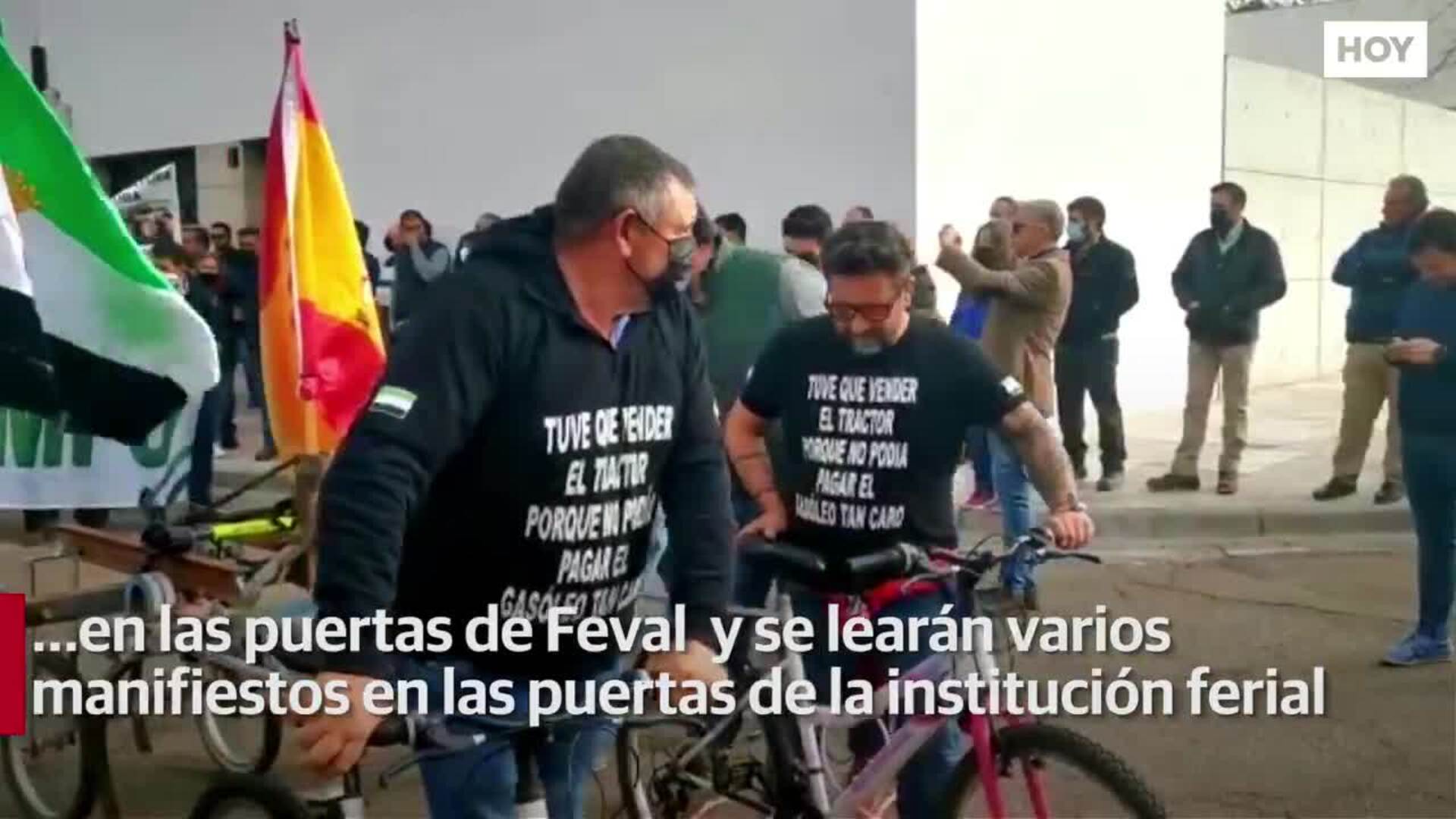 Protestas de los agricultores en la inauguración de Agroexpo