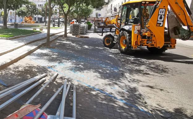 Obras de remodelación iniciadas en la plaza de España. 